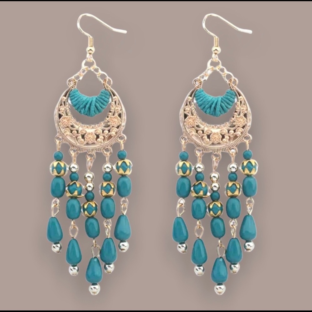 BOHEMIAN WATER DROP EARRINGS - Picture 2 of 2